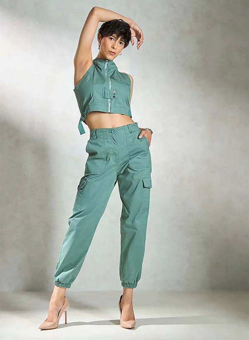 فيرجيو بلوزة فيرجيو قطن مطاطي بسحاب وإبزيم