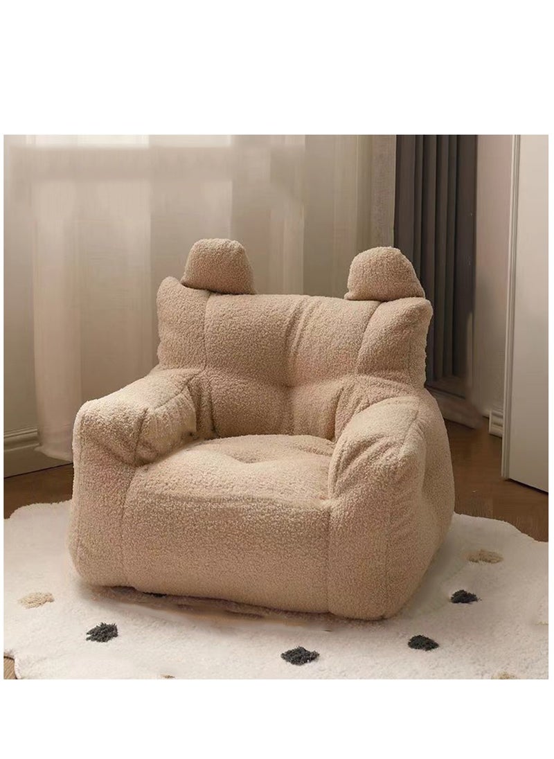 Arabest Sofa Chair, Kids Snuggly-Soft Sherpa Chair, Cuddly Toddler Foam Chair for Boys and Girls, Children's Sofa Chair, Brown  - Image 1