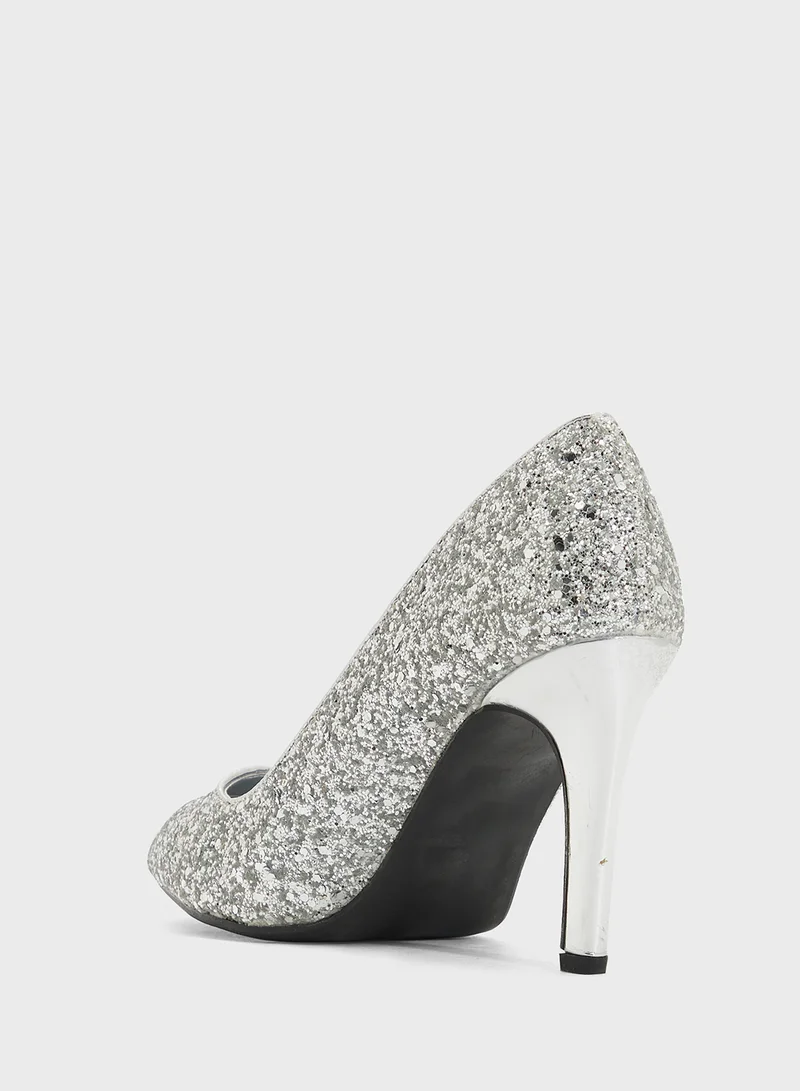 Anne Michelle All Glitter Pointed Pump