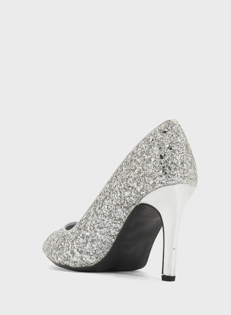 Anne Michelle All Glitter Pointed Pump  - Image 3
