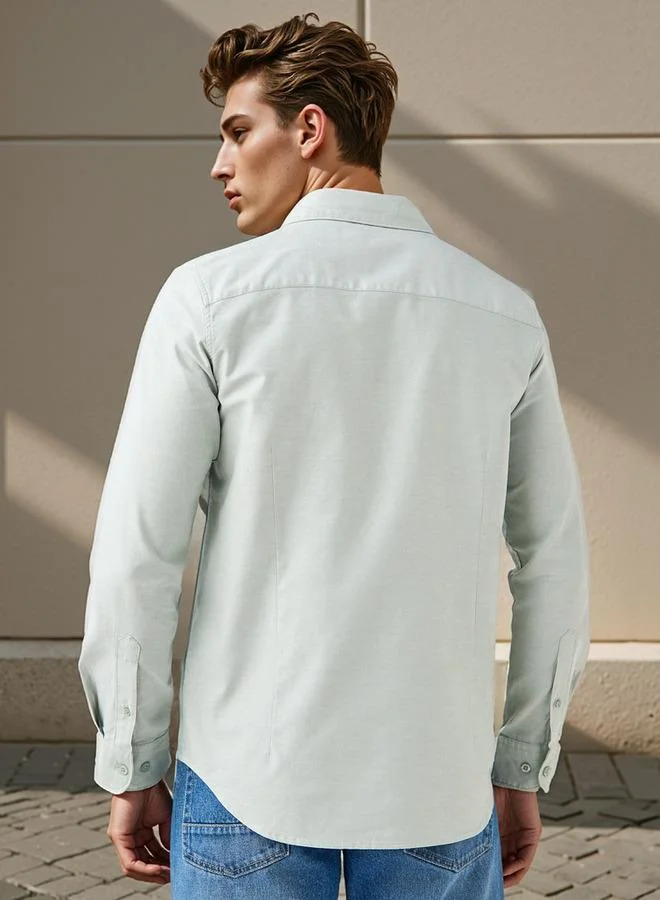 Splash FAV Slim Fit Collared Oxford Shirt