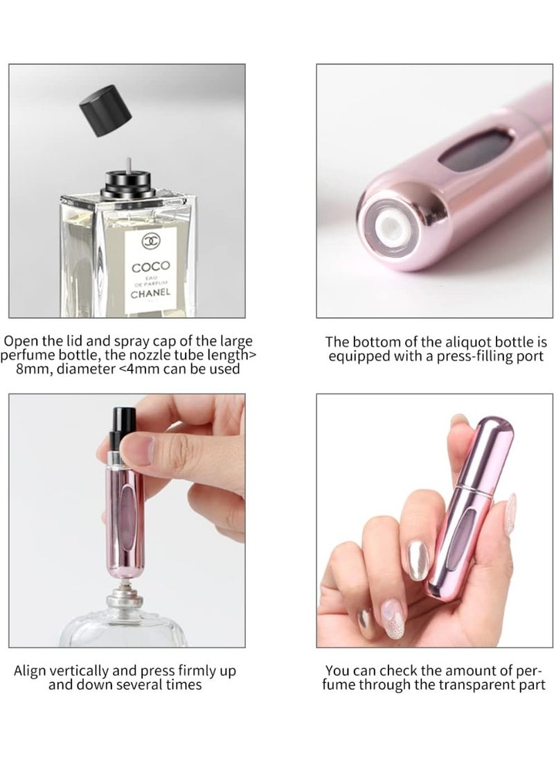 مجموعة زجاجات عطر قابلة لإعادة التعبئة مكونة من 4 قطع - Image 4