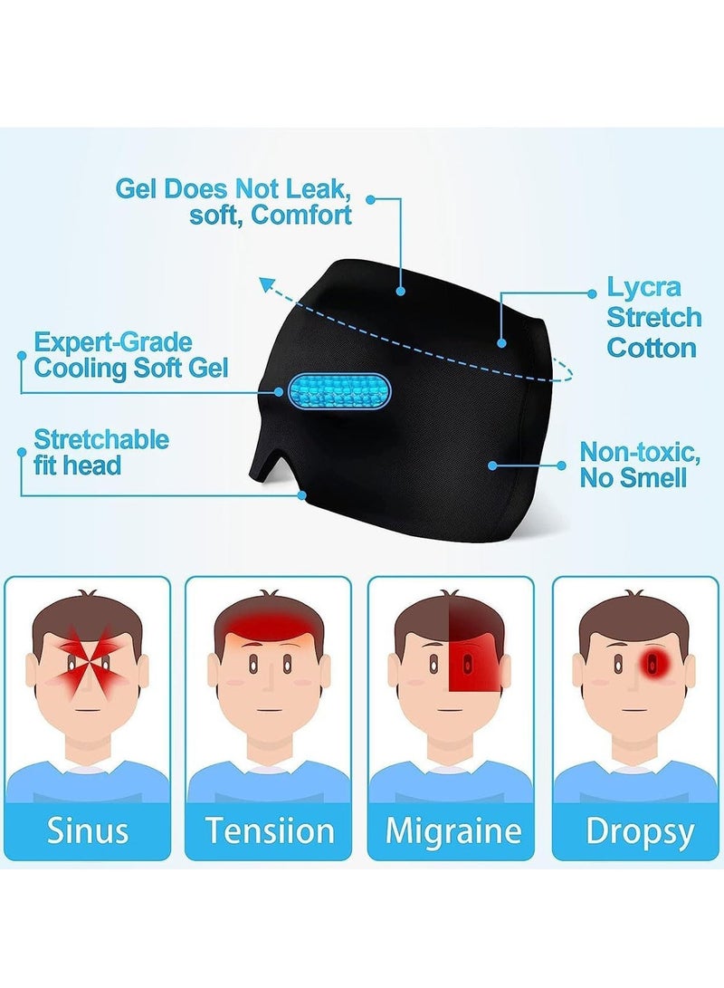 RATSAW Gel Ice Headache Migraine Relief Hat Migraine Relief Mask Comfortable Strechable Ice Pack Eye Mask - Image 5