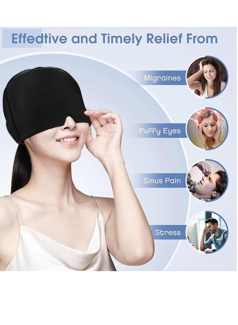 RATSAW Gel Ice Headache Migraine Relief Hat Migraine Relief Mask Comfortable Strechable Ice Pack Eye Mask - Image 2