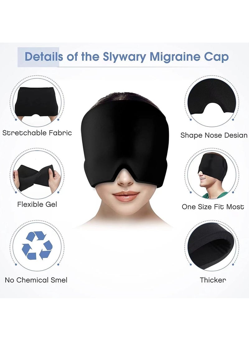 RATSAW Gel Ice Headache Migraine Relief Hat Migraine Relief Mask Comfortable Strechable Ice Pack Eye Mask - Image 4