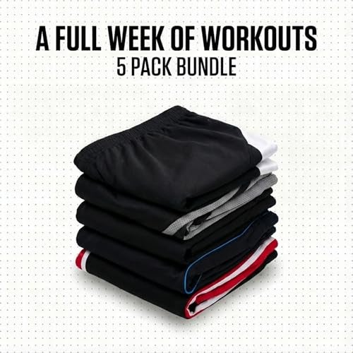 Ultra Performance 5 Pack Mens Shorts, Athletic Gym Shorts Workout Basketball Shorts for Men, Medium - Image 5