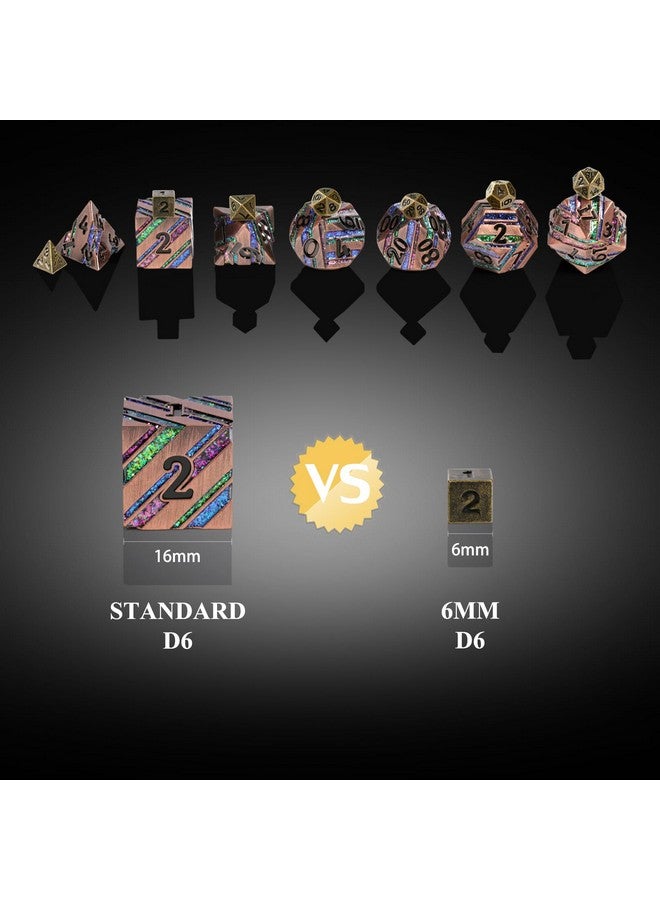 DNDND Metal D&D Dice,Dndnd 6Mm Metallic Dice Set With Keychain And Gift Dice Box For Dungeons And Dragon Dnd Game (Copper With Rose Gold Case) - Image 4