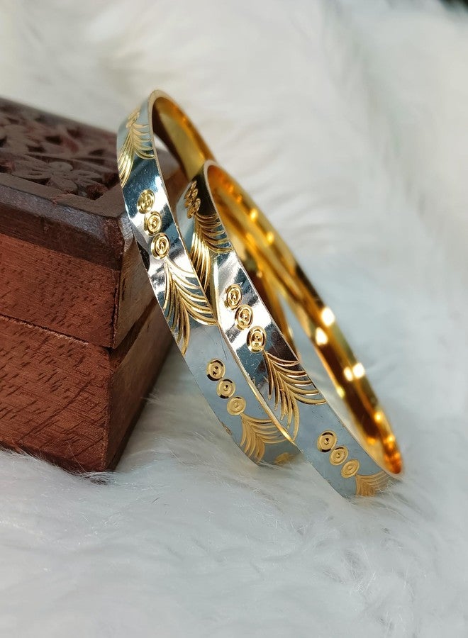 Efulgenz Indian Bangles for Women Bracelets Bangle Set Bridal Jewelry for Wedding Bollywood Fashion Jewelry (2 Pcs) Size 2.8 - Image 2