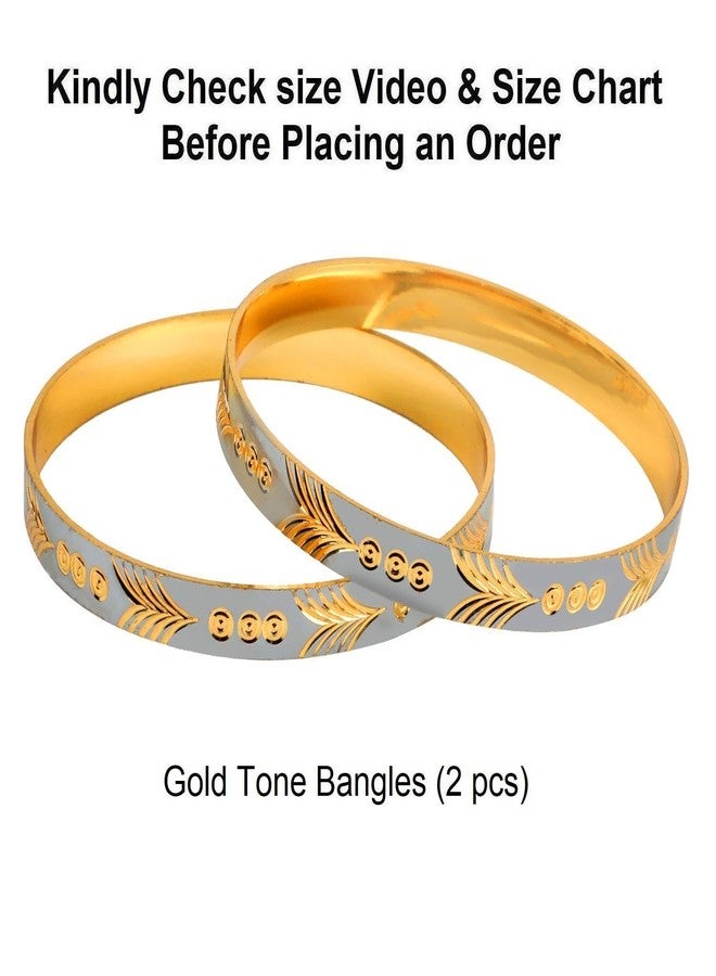 Efulgenz Indian Bangles for Women Bracelets Bangle Set Bridal Jewelry for Wedding Bollywood Fashion Jewelry (2 Pcs) Size 2.8 - Image 5