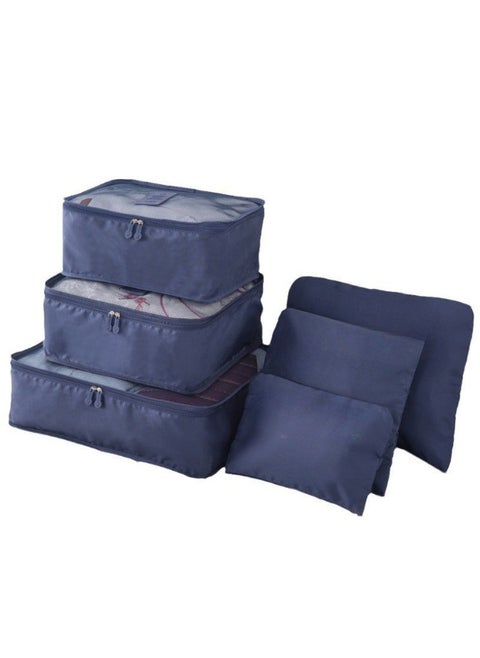 travel bag consisting of 6 pieces with a laundry bag of various shapes, random color