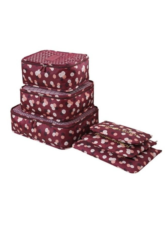 Pouch - travel bag consisting of 6 pieces with a laundry bag of various shapes, random color - Image 1