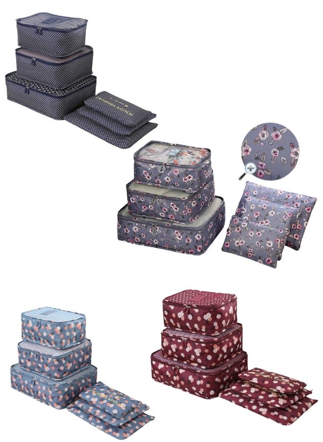 Pouch - travel bag consisting of 6 pieces with a laundry bag of various shapes, random color - Image 1