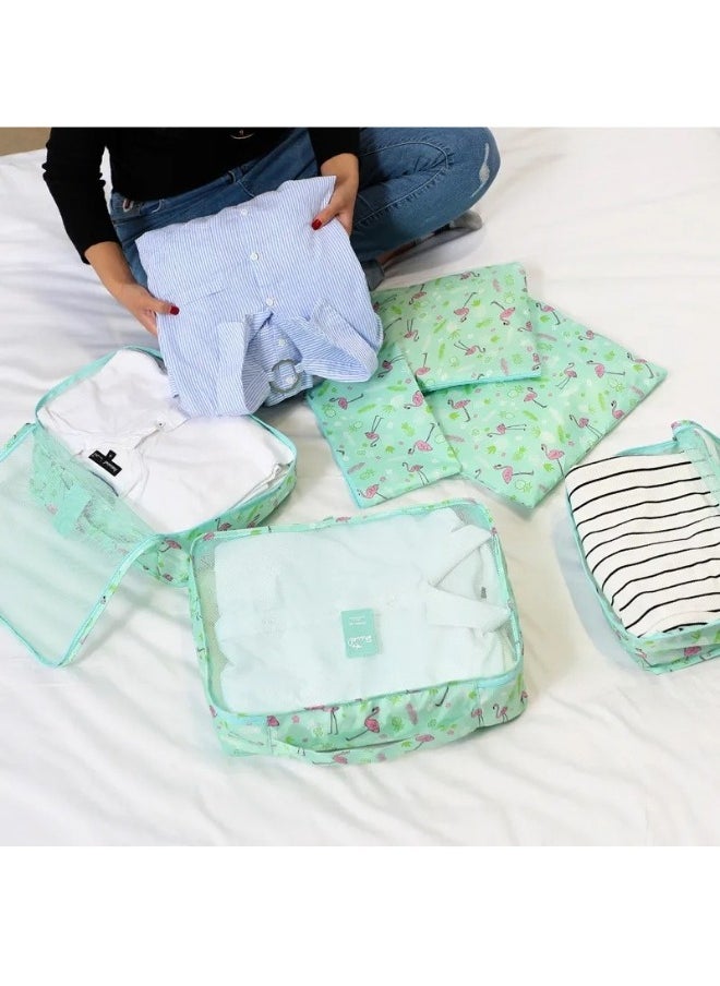 Pouch - travel bag consisting of 6 pieces with a laundry bag of various shapes, random color - Image 1