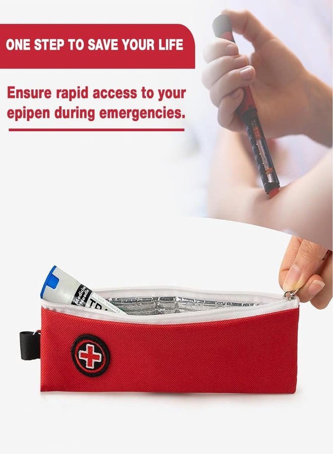 HANNEA® Epi Pen Carrying Case Insulated Epipen Carry Case with Lobster Clasp Compact Zippered Insulin Cooler Travel Bag for Travel & Daily Use Emergency Pouch for Diabetes Medication, 7.7x2.5 Inch - Image 5