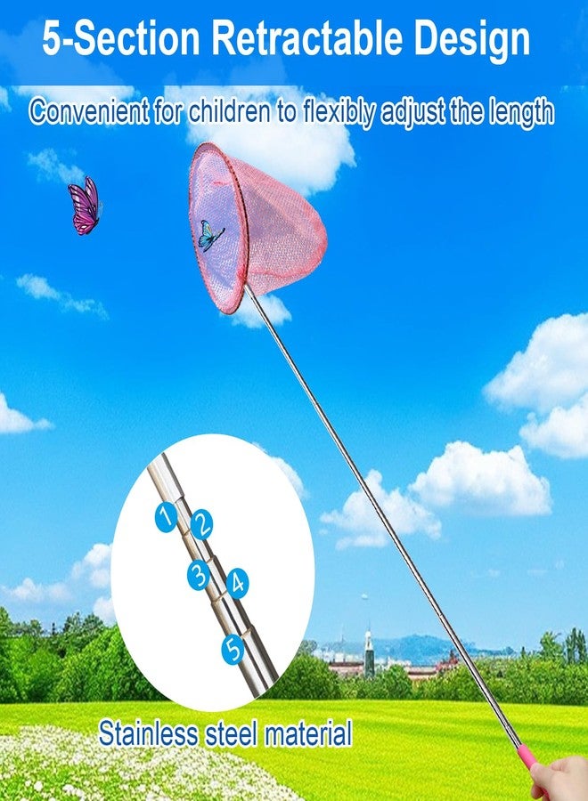 HDongany Outdoor Exploration Telescopic Bug-Catching Nets, Fishing Nets, Butterfly Nets for Children's Outdoor Exploration, Nature Exploration Toys (2 Pack) - Image 3