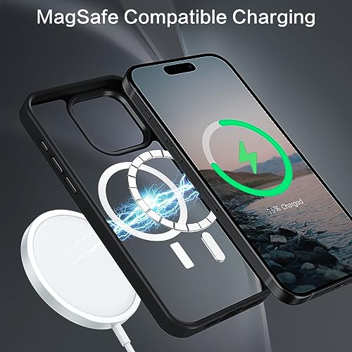BENTOBEN Magnetic for iPhone 15 Pro Max CaseCompatible with MagSafe Translucent Matte Frosted AntiFingerprint Slim Shockproof Women Men Protective Cover Case for iPhone 15 Pro Max 67Black - Image 3