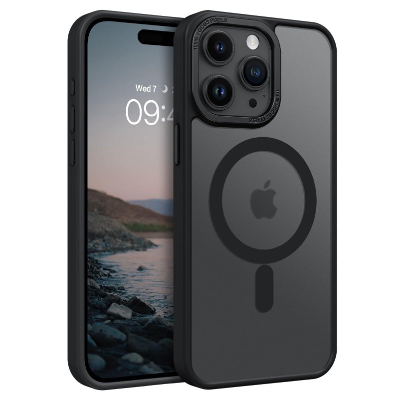 BENTOBEN Magnetic for iPhone 15 Pro Max CaseCompatible with MagSafe Translucent Matte Frosted AntiFingerprint Slim Shockproof Women Men Protective Cover Case for iPhone 15 Pro Max 67Black - Image 2