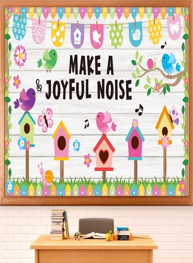 Polaxium Spring Bulletin Board Decorations Spring Classroom Make A Joyful Noise Spring Bulletin Board Set Spring Birds Flowers Cutouts for Teacher School Office Chalkboard Wall Library Window Home Decor - Image 1