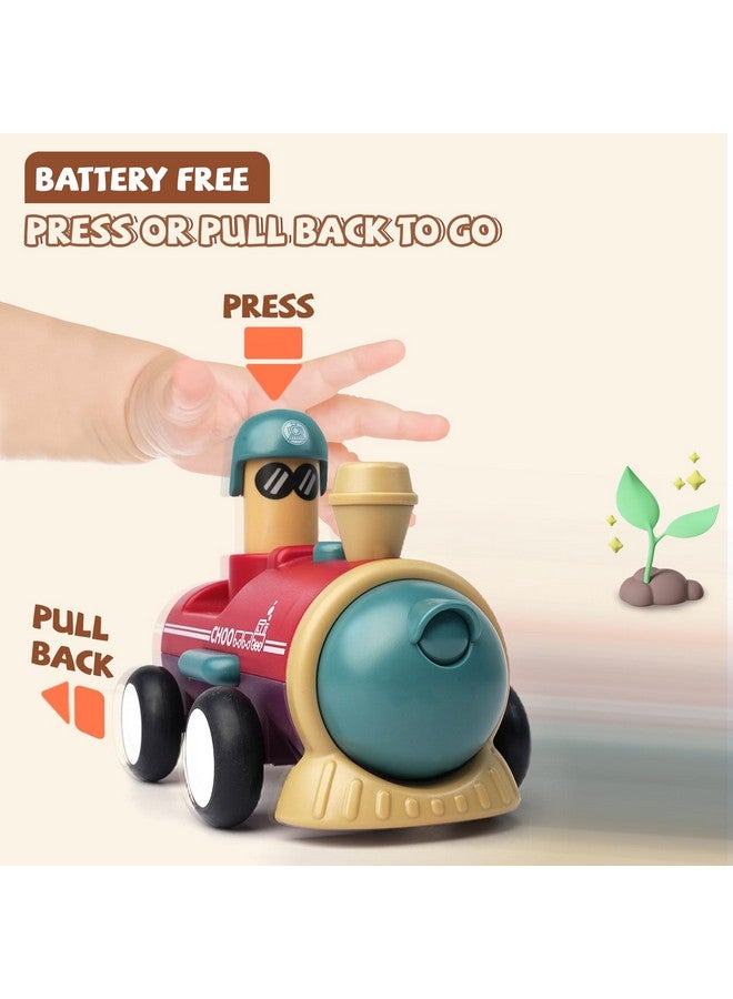 LiKee LiKee Toy Cars for Toddlers 1 2 3 4 Years Old Boy Girl, 4 Pcs Pull Back Cars for 18+ Months Baby Infant Gift, Kids Trucks Push and Go Back Friction Powered Vehicles (Transport) - Image 2