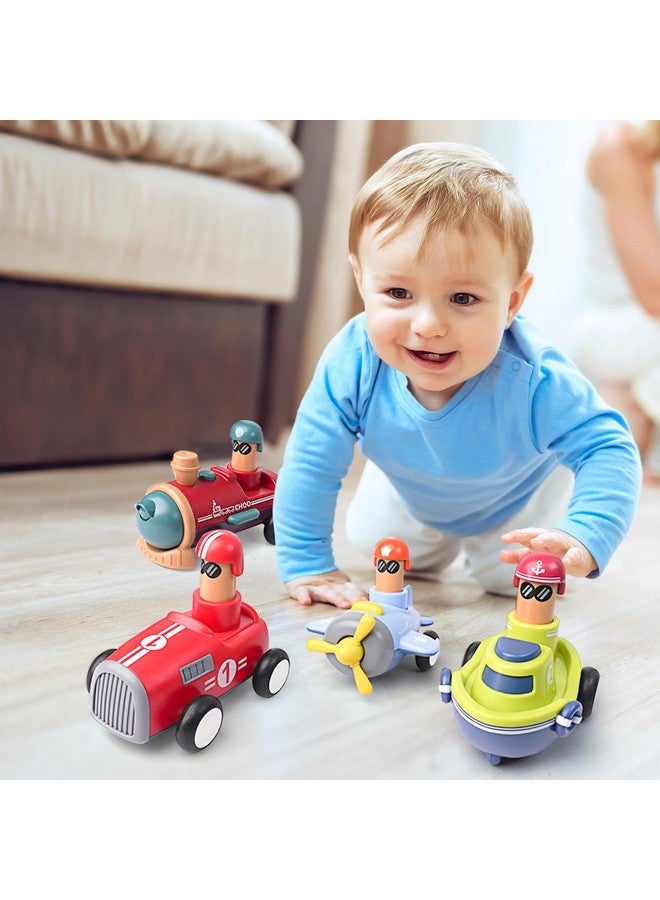 LiKee LiKee Toy Cars for Toddlers 1 2 3 4 Years Old Boy Girl, 4 Pcs Pull Back Cars for 18+ Months Baby Infant Gift, Kids Trucks Push and Go Back Friction Powered Vehicles (Transport) - Image 5