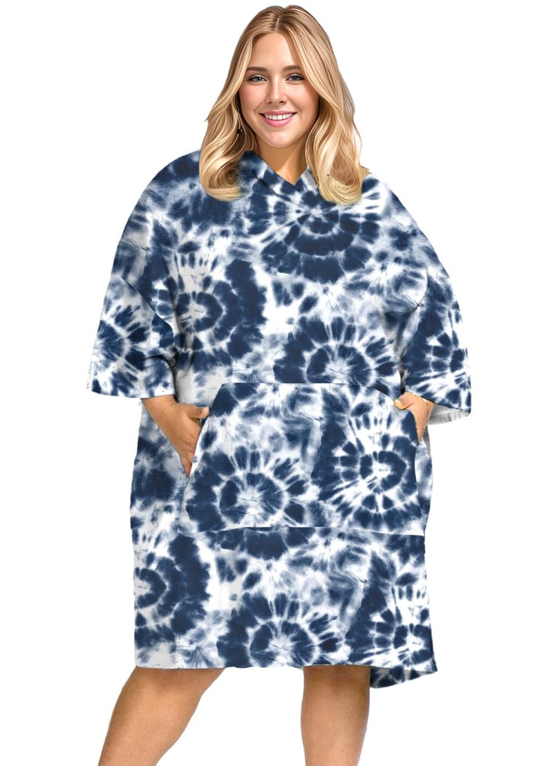KFUBUO Surf Poncho Changing Towel Swim Robe with Pocket Plus Size Terry Cloth Swim Cover Up for Women Towel Poncho Hoodie - Image 3