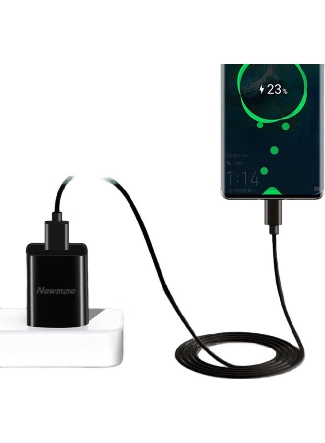 Newmine Type-C Charging Kit, 2-Meter Charger, Android Phone 5V/2A Power Adapter, Type-C 2-Meter Charging Cable - Image 1