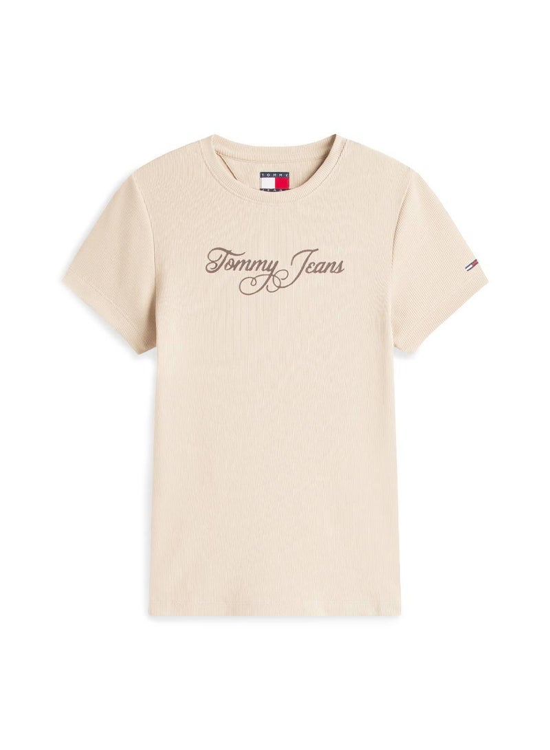 TOMMY JEANS Essential Logo Ribbed T-Shirt - Image 4