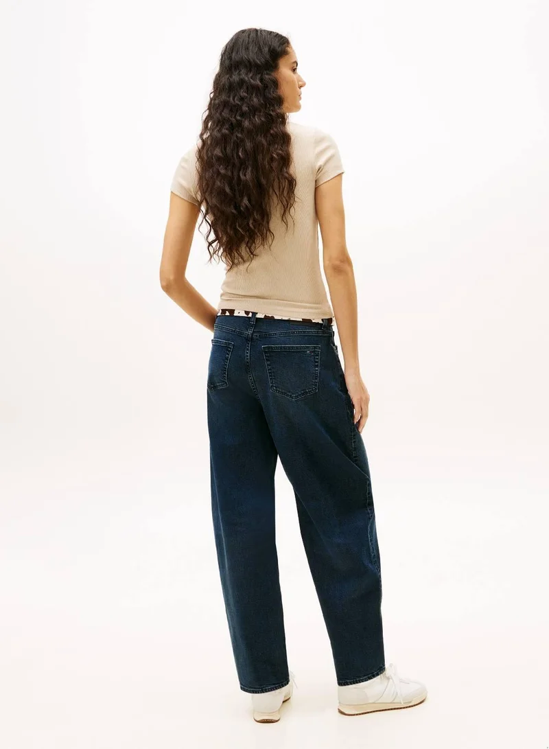 تومي جينز تيشيرت مضلع بشعار إيسنشال