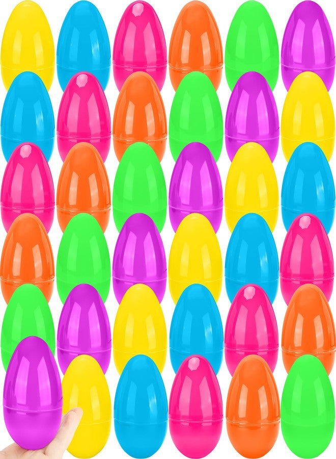 Haconba 36 Pack 4 Inch Easter Eggs Bulk Colorful Fillable Large Plastic Eggs for Easter Basket Fillers Egg Hunt Party Supplies, 6 Colors - Image 1