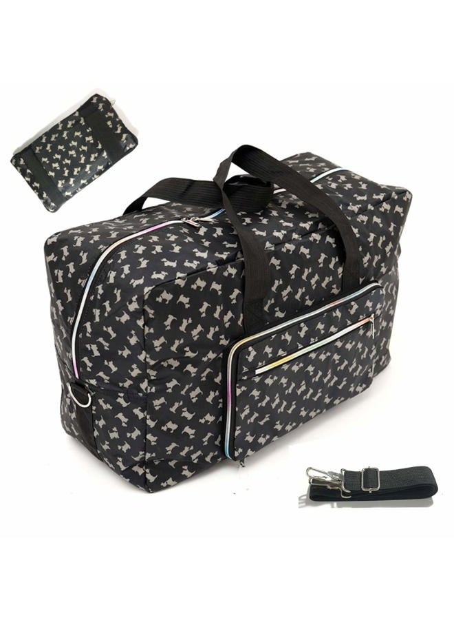 Lyf 22" Foldable Large Travel Duffel Duffle Bag Sports Gym Tote Bag for Women Overnight Carryon Weekend Bag Shoulder Bag Water Rresistant, Puppy, One Size - Image 1