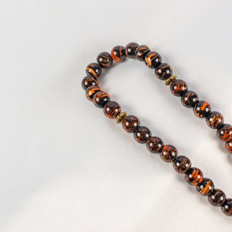 Brown Blue Alabaster Stone Prayer Bead of 33 Beads - Image 2