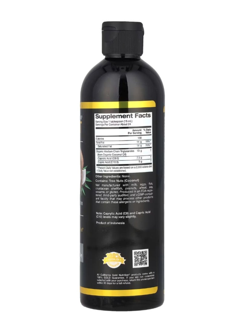 California Gold Nutrition Sport Organic MCT Oil Unflavored 12 fl oz (355 ml)  - Image 2