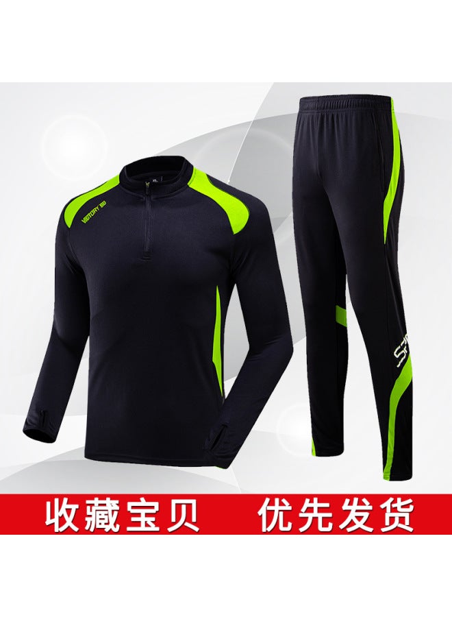 [1901] Black Green Edge Suit Football Jersey - Image 1