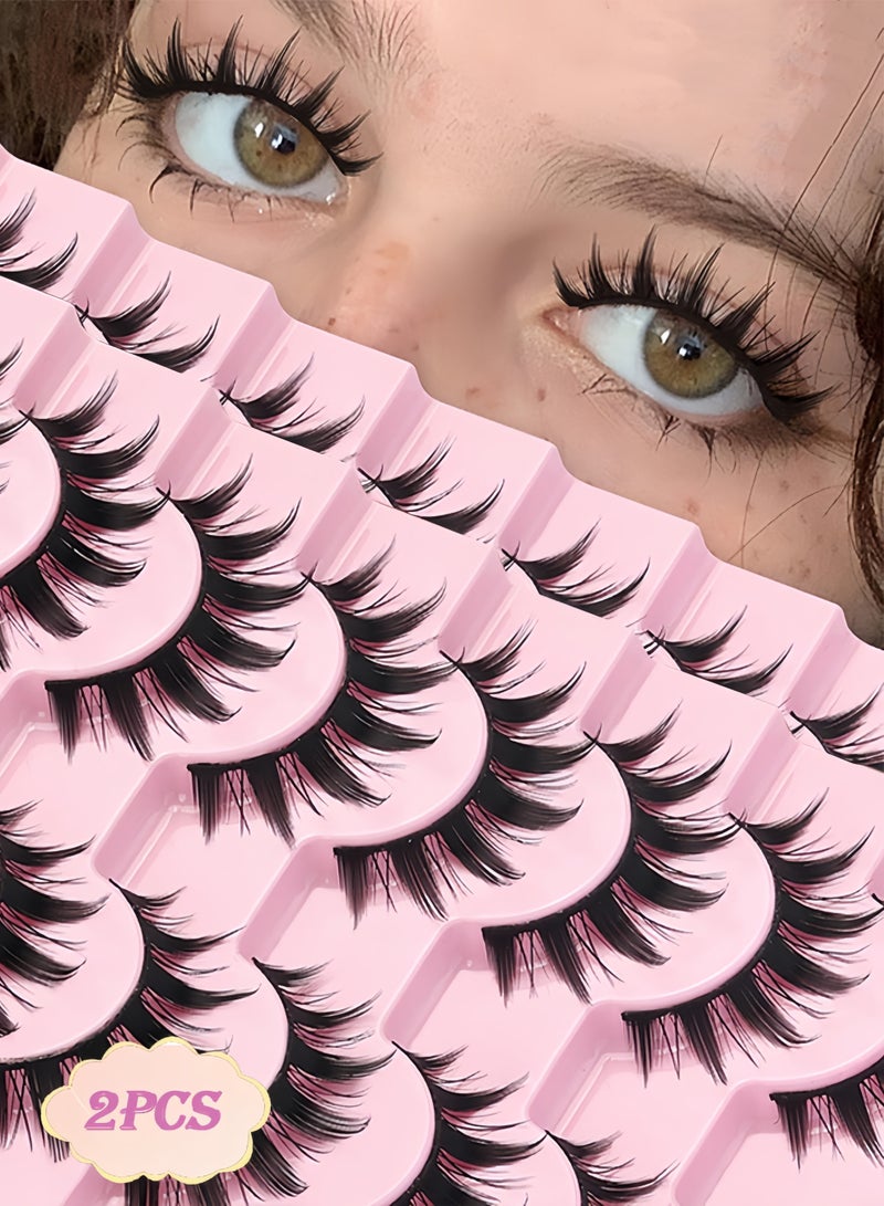 مجموعة من 20 زوجًا من الرموش الصناعية، رموش أنمي كوسبلاي 14 مم: تجعيد على شكل حرف C، سمك 0.07 مم، نمط كثيف طبيعي، اصنعي عيون مانجا كبيرة، مجموعة رموش خفيفة للمبتدئين، إتقان مكياج الكوسبلاي بسهولة، كما أنها ساحرة بشكل طبيعي للارتداء اليومي - Image 1