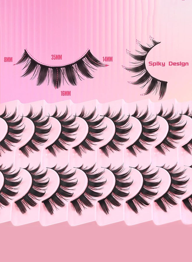 مجموعة من 20 زوجًا من الرموش الصناعية، رموش أنمي كوسبلاي 14 مم: تجعيد على شكل حرف C، سمك 0.07 مم، نمط كثيف طبيعي، اصنعي عيون مانجا كبيرة، مجموعة رموش خفيفة للمبتدئين، إتقان مكياج الكوسبلاي بسهولة، كما أنها ساحرة بشكل طبيعي للارتداء اليومي - Image 5