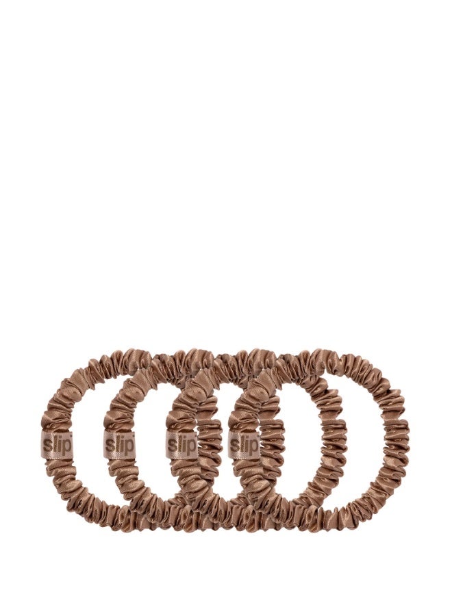Slip Pure Silk Skinny Scrunchies - Light Brown - Image 2