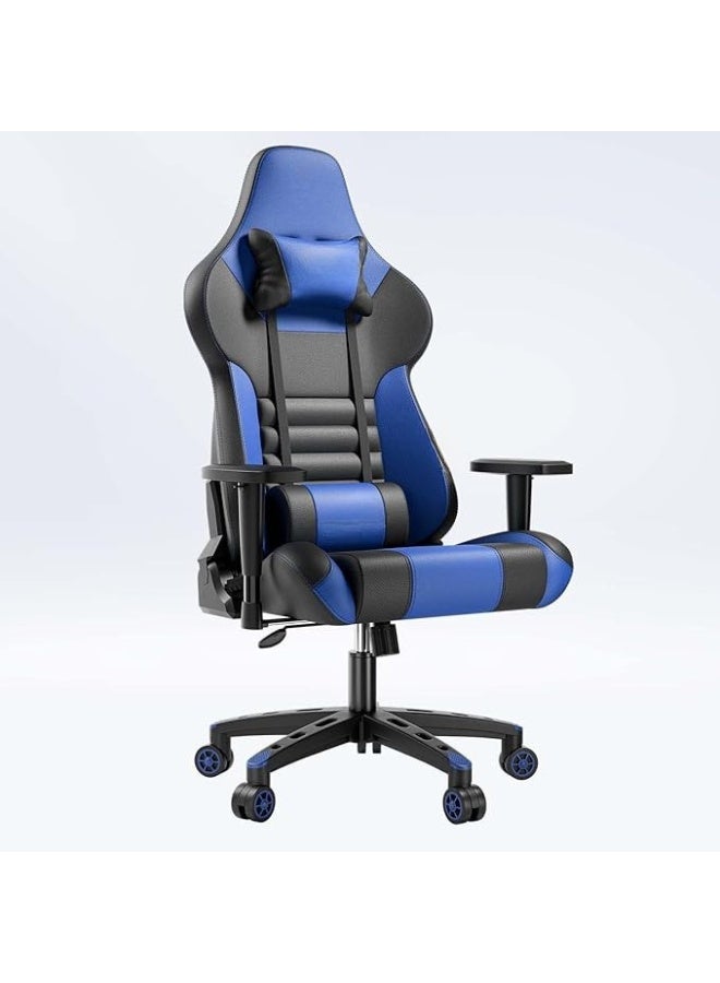 High-Back Gaming Office Chair – Adjustable Armrests, Headrest & Lumbar Support – Comfortable PU Leather Seat with Recline Function - Image 1