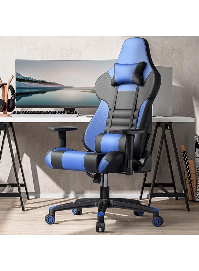 High-Back Gaming Office Chair – Adjustable Armrests, Headrest & Lumbar Support – Comfortable PU Leather Seat with Recline Function - Image 3
