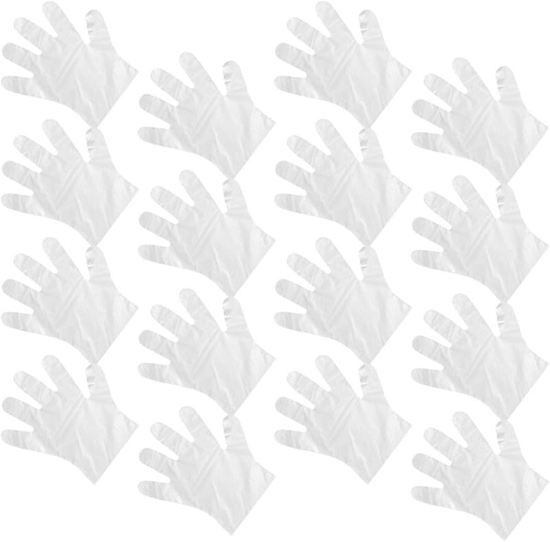 قفازات بلاستيكية من البولي إيثيلين للاستخدام لمرة واحدة 200 قطعة للتنظيف والتعامل مع الطعام والطلاء والاستخدام المنزلي 2 عبوة - Image 2