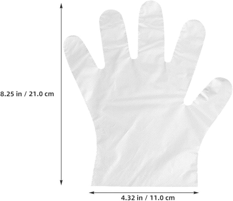 قفازات بلاستيكية من البولي إيثيلين للاستخدام لمرة واحدة 200 قطعة للتنظيف والتعامل مع الطعام والطلاء والاستخدام المنزلي 2 عبوة - Image 3