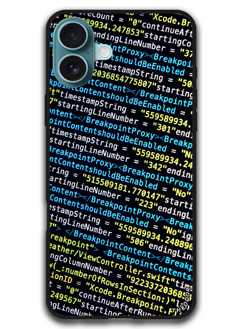 Theodor Protective Case Anti Scratch Shock Proof Bumper Cover For iPhone 16 Plus (6.7)-inch code_symbols_programming - Image 1