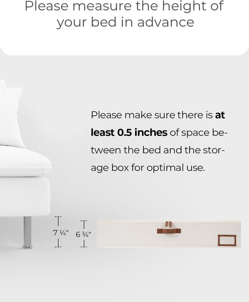 KASTWAVE Under Bed Storage Box, 2 Pack, Large Size Clothes Organizer, Ivory White - Image 2
