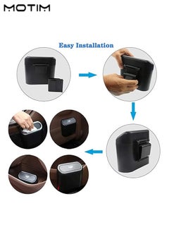 Motim 2 Pcs Car Trash Can Container, Mini Vehicle Trash Bin with Lid And 1 Pcs Car LED Ashtray, Portable Ashtray for Car, Detachable Stainless Steel Smokeless Ash Tray with LED Light  - Image 5