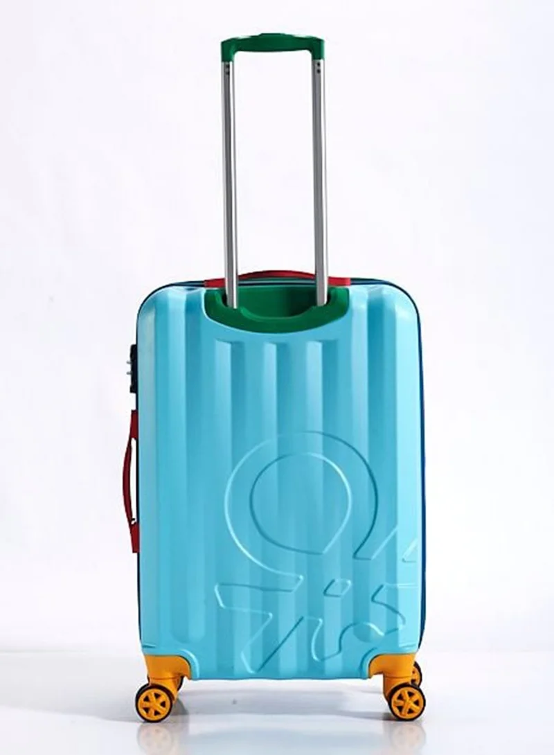 UNITED COLORS OF BENETTON BNTA-203X Set of 3 Luggage with TSA Lock| Material- Acrylonitrile Butadiene Styrene| Adjustable Trolley Handle | Smooth Dual Wheels 360degree rotate| SIZE-20/24/28 Inch| LIGHT BLUE