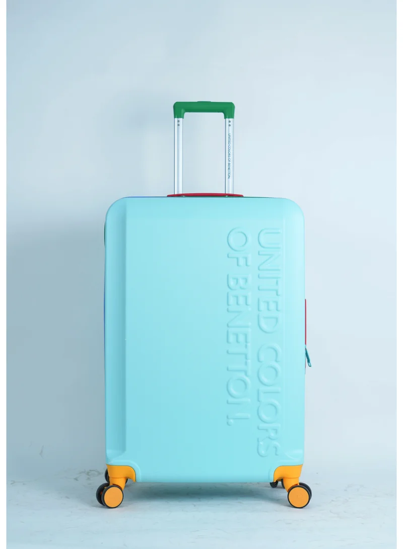 UNITED COLORS OF BENETTON BNTA-203X Set of 3 Luggage with TSA Lock| Material- Acrylonitrile Butadiene Styrene| Adjustable Trolley Handle | Smooth Dual Wheels 360degree rotate| SIZE-20/24/28 Inch| LIGHT BLUE