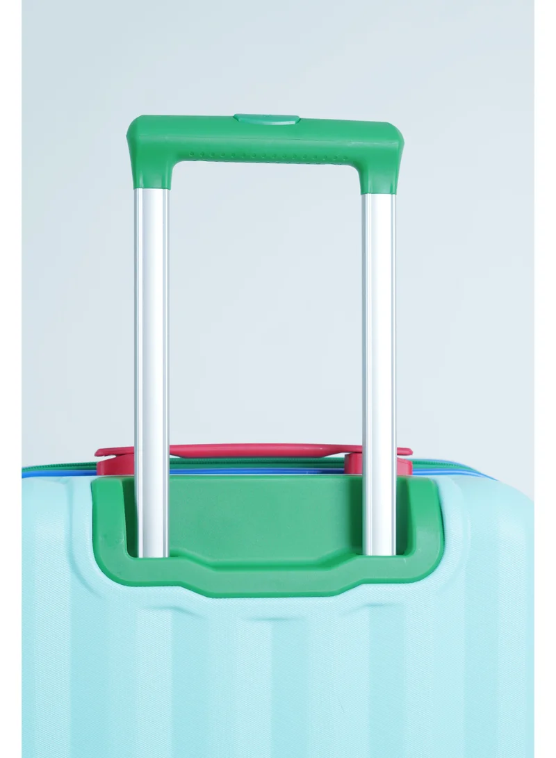 UNITED COLORS OF BENETTON BNTA-203X Set of 3 Luggage with TSA Lock| Material- Acrylonitrile Butadiene Styrene| Adjustable Trolley Handle | Smooth Dual Wheels 360degree rotate| SIZE-20/24/28 Inch| LIGHT BLUE
