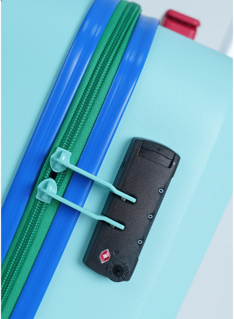 UNITED COLORS OF BENETTON BNTA-203X Set of 3 Luggage with TSA Lock| Material- Acrylonitrile Butadiene Styrene| Adjustable Trolley Handle | Smooth Dual Wheels 360degree rotate| SIZE-20/24/28 Inch| LIGHT BLUE