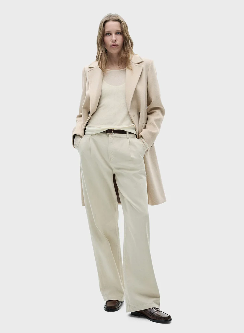مانجو Button Detailed Coat
