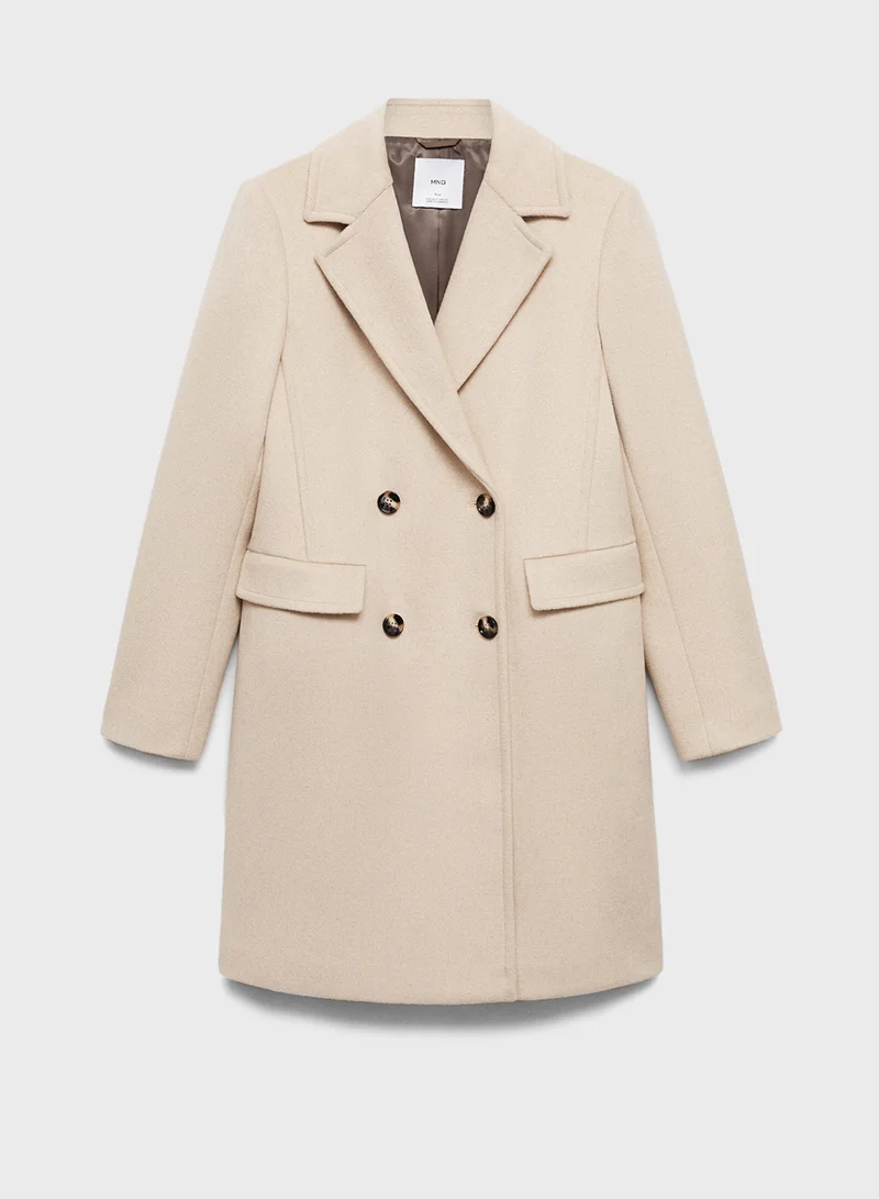 مانجو Button Detailed Coat