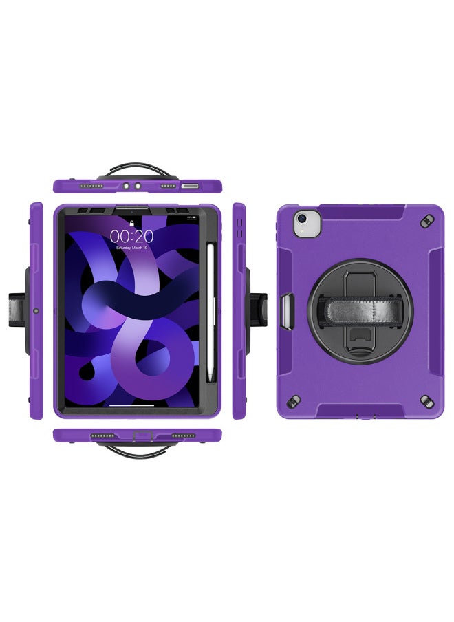 Generic - Applicable Ipad Protective Case Ipad10.9-inch Samsung Lenovo Universal Handheld Drop-resistant Protective Case With Pen Slot In Stock-Color:Black + Purple-Applicable Model:Suitable For Ipad 10 Generation 10.9 Pen With Model - Image 1
